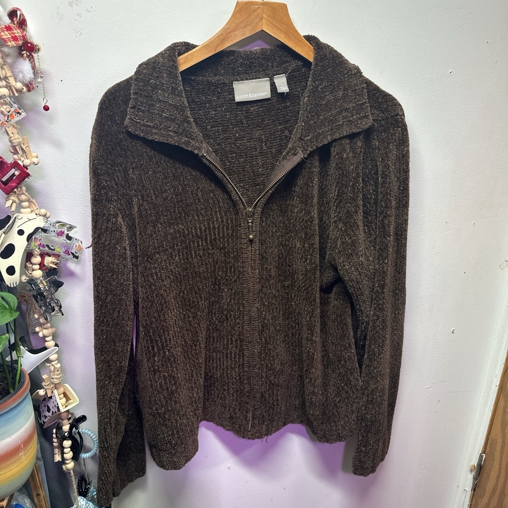 Croft & Barrow Brown Cowl Neck Sweater